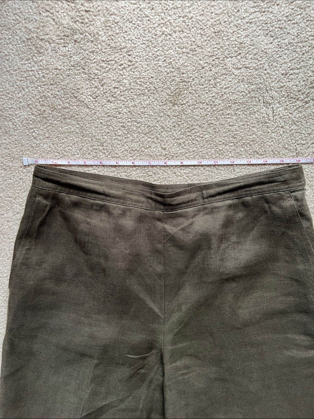 Talbots Woman’s Olive Irish Linen lined Pants - Picture 6 of 7
